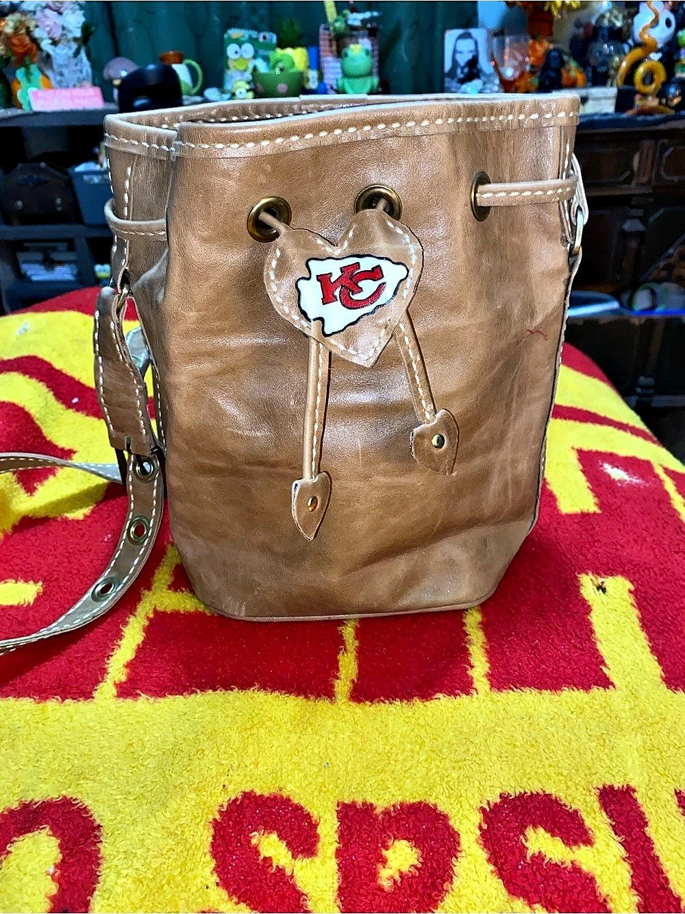 Kansas City Chiefs Logo Brown Crossbody Bag